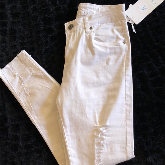 White Distressed Ripped Jeans - Picture 2 of 5